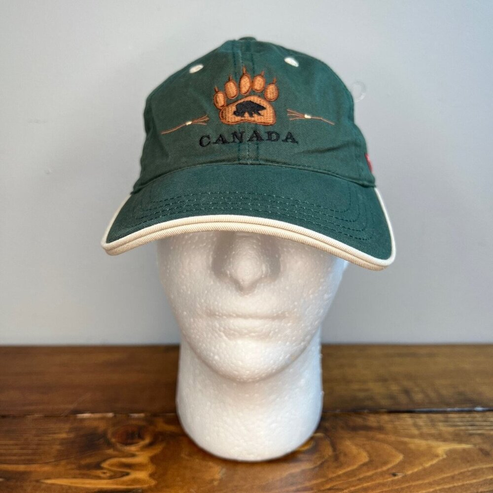 Canadian Original Headwear Adult Green Bear Paw Canada Hook N Loop closure